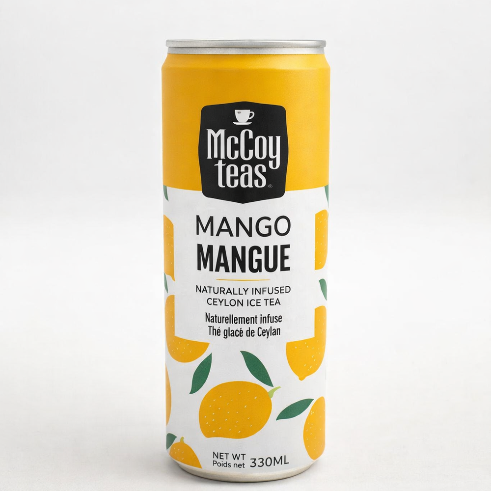 Mango Naturally Infused Ceylon Ice Tea 12 Pack | McCoy Teas Canada