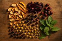 (Possibly minor fruit / botanical bits or extracts, e.g. dried apple pieces, natural fruit extracts)